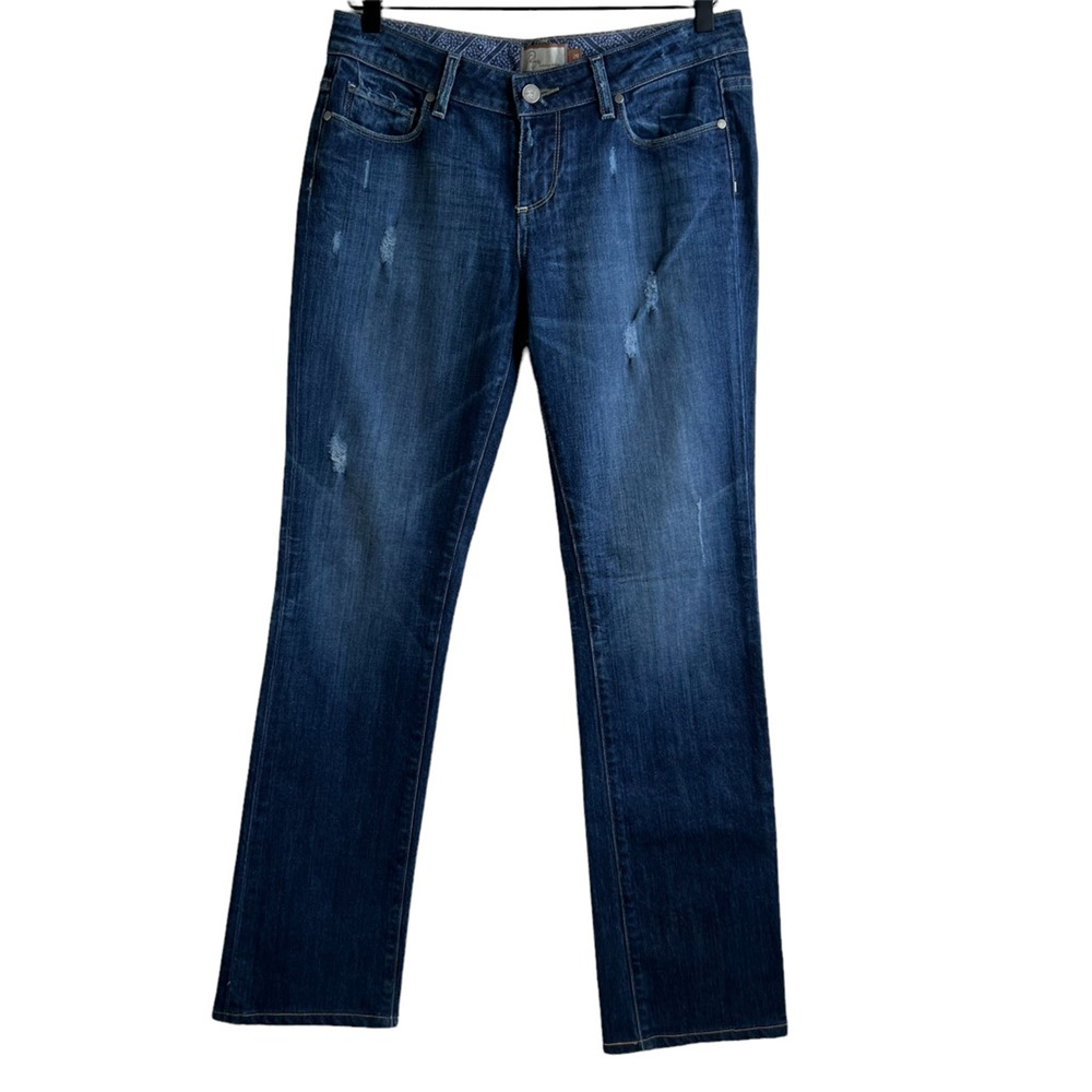 Paige Womens Jimmy Jimmy Slim Skinny Jeans Blue Distressed Stretch Mid Rise 26